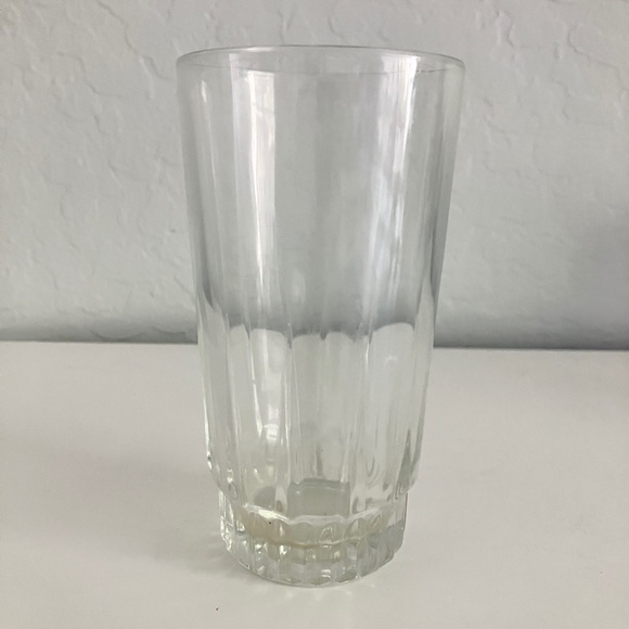 Vintage set of 4 8 oz (250ml) drinking glasses barware clear cutout  decoration - Picture 3 of 6
